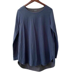 Gudrum Sjoden Blue Long Sleeve Tunic Shirt Women's Size Large Organic Cotton